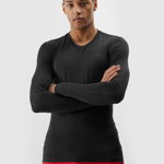 Tricou cu mânecă lungă de antrenament din materiale reciclate pentru bărbați - negru, 4F Sportswear