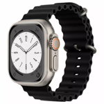 Curea Ceas W038 Apple Watch 1   2   3   4   5   6   7   8   SE   Ultra (42 mm   44 mm   45 mm   49 mm) Negru