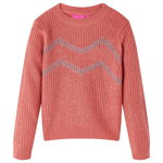 Pulover pentru copii tricotat, roz mediu, 128, vidaXL