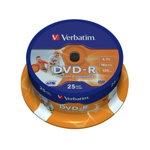 DVD-R Verbatim printable 25 bucati/set, Verbatim