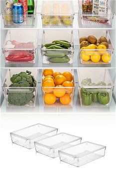 Set organizatoare frigider, Fremont, 964FRM3415, Plastic, Transparent, Fremont