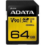 64GB Premier ONE SDXC UHS-II U3 Class 10, R/W up to 290/260 MB/s, ADATA