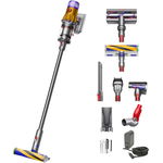 Aspirator vertical fara fir Dyson V12 Slim Detect Absolute 2023 cu iluminare, 3 moduri de curatare, 545 W, negru/galben