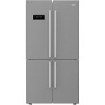 Frigider Side By Side Beko GN1416231XPN, 572 L, NeoFrost Dual Cooling, Active Fresh Blue Light, Ion guard, Compresor ProSmart Inverter, Display touch control, Twist Ice Maker, Clasa F, 182 cm, Metal Look