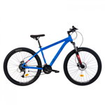 Bicicleta MTB DHS Terrana 2727 M, roata 27.5", 24 viteze, schimbator Shimano, frana disc mecanica, albastru