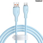 Cablu Baseus Pudding Series, USB la USB-C, 100W, Fast Charging, 1.2m, Albastru, Baseus
