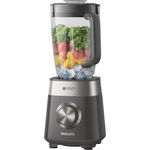 Blender Philips HR3020/20 Seria 5000, 1000 W, Lame noi ProBlend Plus, Vas cu straturi ProBlend Plus, 3 viteze plus Impuls, Lame detasabile, capacitate 2 litri, Gri inchis, Philips