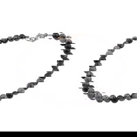 Bratara obsidian fulg de nea 4mm, StoneMania Bijou