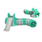 Tobogan cu tunel de joaca gri-turquoise 014701, MYKIDS