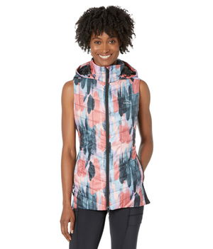 Imbracaminte Femei LLBEAN Petite PrimaLoft Packaway Long Vest Print Carbon Navy Paintbrush Camo, L.L.BEAN