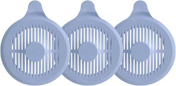 Set de 3 filtre pentru scurgere MR.SIGA, silicon, albastru deschis, 12,9 cm, 