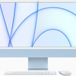 Sistem Desktop PC iMac 24" (2021) cu procesor Apple M1, 24", Retina 4.5K, 16GB, 1TB SSD, 8-core GPU, Blue, INT KB, Magic Keyboard + Mouse