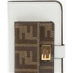 Fendi Leather Iphone X/Xs Card-Holder Case With Gold-Toned Chain Multicolor, Fendi
