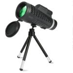 Monoclu Telescop Profesional HD 18x55 cu Vedere pe Timp de Noapte, Trepied si Adaptor pentru Smartphone Multifunctional