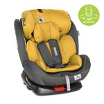 Scaun auto, Lynx, Isofix, 0-36 kg, Rotativ 360 Grade, Sistem de Blocare, Centura cu 5 puncte de prindere, 11 pozitii de inaltime Grupa 0+/1/2/3, 0-12 ani, Black Lemon Curry