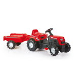Tractor cu pedale si Remorca rosu 52x144x45 cm, Dolu