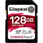 Card Kingston Canvas React SDXC 128GB Clasa 10 UHS-I U3 V30 100Mbs