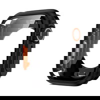 Husa cu Capac, Aspect Ultra, Compatibila cu Apple Watch, Protectie Antisoc, Negru - Apple Watch 4/5/6/SE 44mm Engros, 