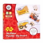 Set 3 Puzzle din lemn, Vehicule pentru constructii, Big Jigs, BigJigs