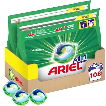 Detergent capsule ARIEL All in One Pods Mountain Spring, 108 spalari