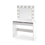 Set masuta de toaleta   machiaj cu oglinda si LED, 94x43x140 cm, alb