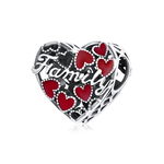 Talisman din argint Red Family Hearts, EdenBoutique