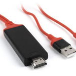 Cablu de date GEMBIRD CC-LMHL-01, Lightning - HDMI, 1.8m, Full HD/60Hz, cablu USB pt. alimentare (Negru)