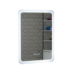 Oglinda cu iluminare LED Badenmob, functie dezaburire, ceas, data si termometru, MD2, 60x80cm, clasa energetica G