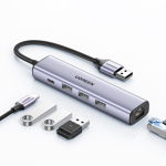 HUB USB Ugreen 1x RJ-45 1x USB-C + 3x USB-A 3.0 (UGR1219SLV), Ugreen