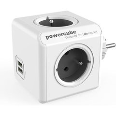 Allocacoc Priza Powercube Original Duo USB Gri 2 USB 4 Prize 230V Alb, Allocacoc