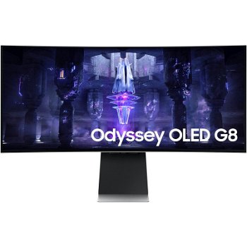 Monitor Odyssey G8 S34BG850SU, gaming monitor (86 cm (34 inches), silver, OLED, UWQHD, USB-C, 175Hz panel), Samsung