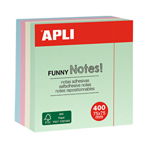 Notite adezive APLI, 400 file, 75 x 75mm, diverse culori