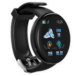 Ceas Smartwatch Techstar® D18, 1.3inch OLED, Bluetooth 4.0, Monitorizare Tensiune, Puls, Oxigenarea Sangelui, Waterproof IP65, Negru, 