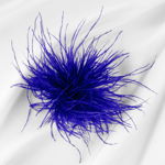 Brosa puf pene fine albastru electric cu diamtetru de 15 cm, cu clips pentru par, Shopika