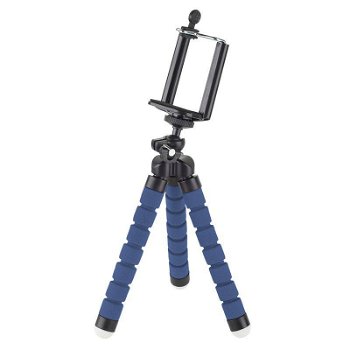Selfie Stick Trepied M-Life ML0624-BL, cu suport de telefon/camera (Negru/Albastru)