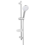 Set bara dus Ferro Nessa, bara metalica 705 mm, cu supot culisant, para dus cu 3 functii, furtun dus 150 cm, suport transparent pentur sapun, Crom, Ferro