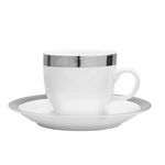 Set ceasca si farfurie pentru cafea PLATINUM, portelan,5.5x6.5 cm, FINK