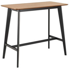Masa de bar din MDF si lemn, Roxby Natural / Negru, L120xl60xH105 cm