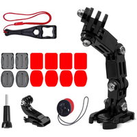 Set accesorii pentru casca cu montura pentru camere de actiune GoPro, DJI, Insta360, SJCam, Eken Sports -90871, Generic