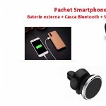 Pachet Smartphone 3 produse - acumulator extern/ casca bluetooth/ suport magnetic., Ovimir