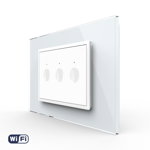 Intrerupator Triplu Wi-Fi cu Touch LIVOLO, standard italian – Serie Noua, Alb, Livolo