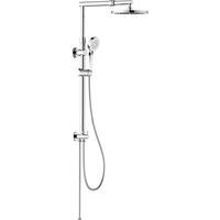 Coloana de dus IdroBric Madeira, para dus fixa 1 functie, para dus mobila 3 functii, protectie anticalcar, bara dus extensibila 78.5-135 cm, glisor mobil cu actionare prin apasare, furtun dus 1500 mm, deviator, Crom lucios, Idrobric