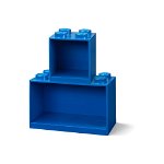 Set 2 rafturi de perete pentru copii LEGO® Brick, albastru, LEGO®