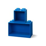 Set 2 rafturi de perete pentru copii LEGO® Brick, albastru, LEGO®