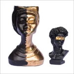 Pachet vaze Printesa Africana + Apollo, negru-auriu, 24cm + 16cm inaltime, OEM