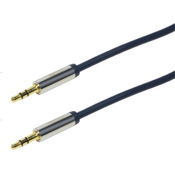 Cablu audio Logilink Jack 3.5 mm Male - Jack 3.5 mm Male, 0.3m, albastru