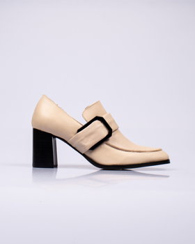 Pantofi eleganti din piele naturala cu toc bloc 23KIA01037, FARA BRAND