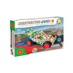 Set constructie 107 piese din lemn Masina Sport 3in1, +4 ani, Alexander Constructor Junior, Alexander Toys