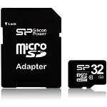 Micro SDHC 32GB Clasa 10 + Adaptor SD, SILICON-POWER
