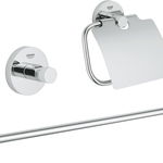 Set 3 accesorii baie Grohe Essentials Guest 3-in-1 crom, Grohe